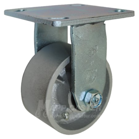 4X2 Cast Iron Wheel Rigid Caster - 900 Lbs Capacity